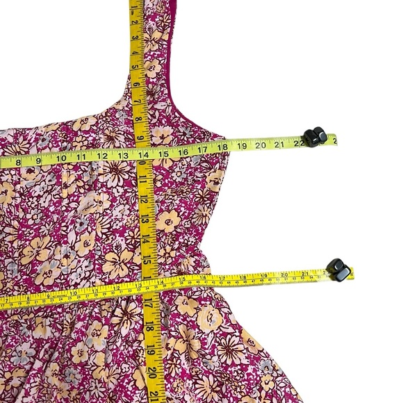 Land of the Free Liberty Fuchsia Floral Corset Mini Tank Dress Size Large Flirty - Picture 8 of 15